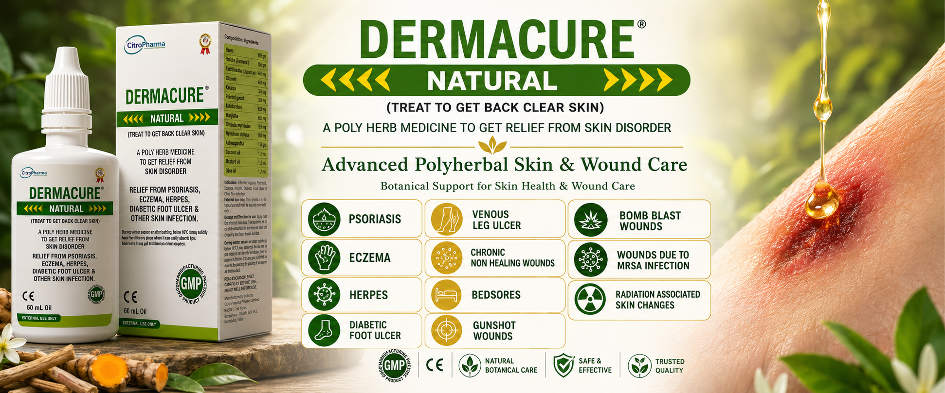 Dermacure Natural — Advanced Polyherbal Skin & Wound Care